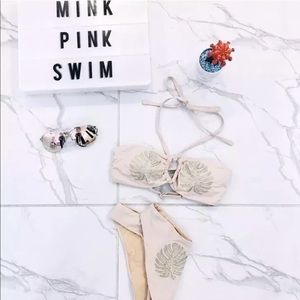 MINKPINK Bikini Two Piece Nude Palm Tree Swimsuit